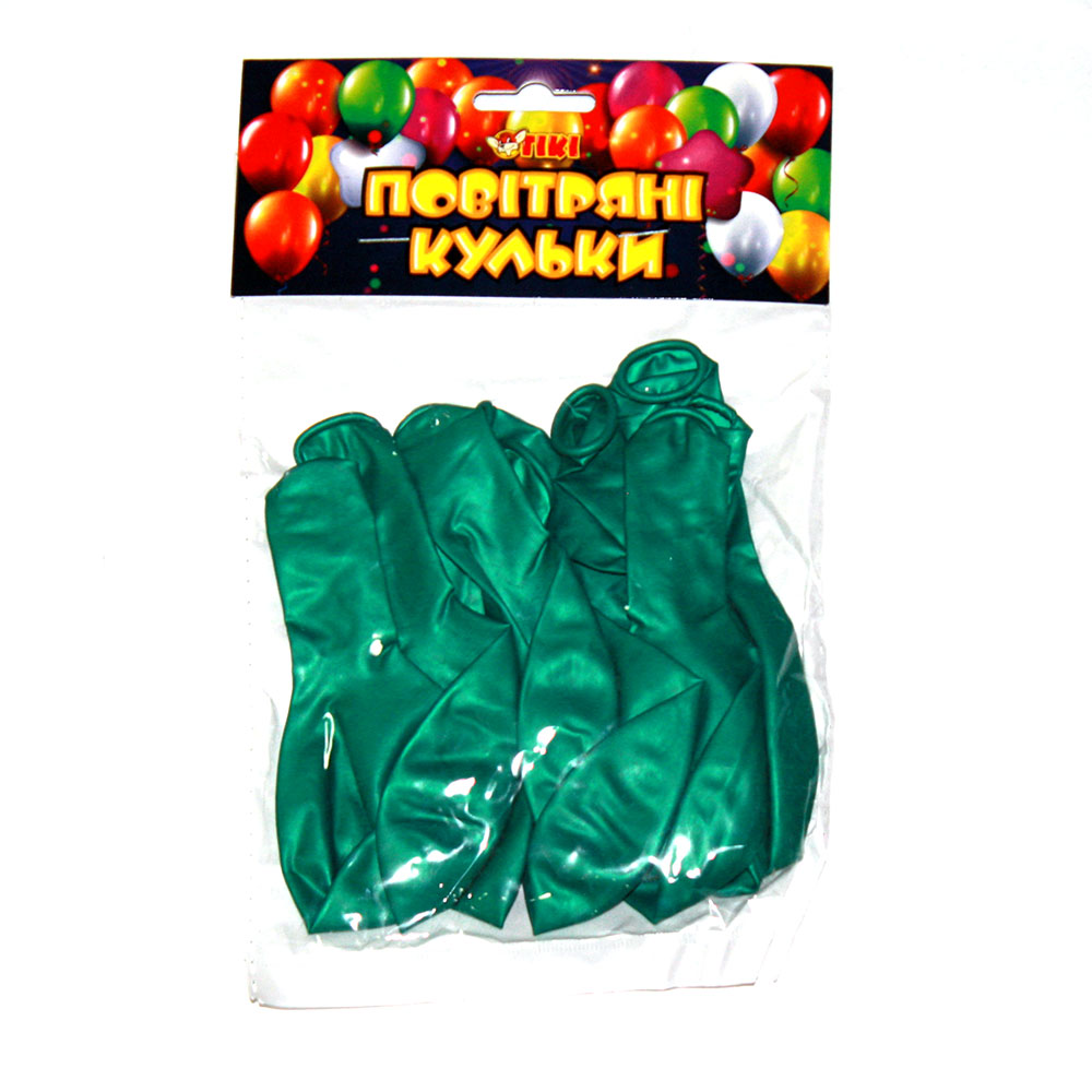 Повітряні кульки Tiki 12" перламутрові зелені, 10 штук в упаковці ТК-53457