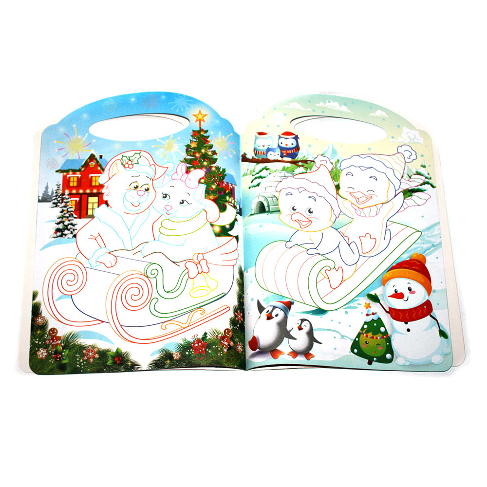 Книжка Апельсин розмальовка серії Зимові сюжети "До новорічних свят" + 30 сяючих наліпок РМ-47-02