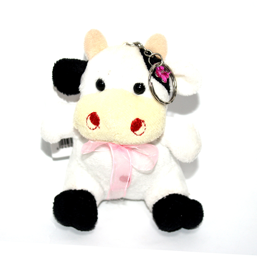 М'яка іграшка корівка з квіткою, з підвіскою, 9 см LEO-9964ABCD