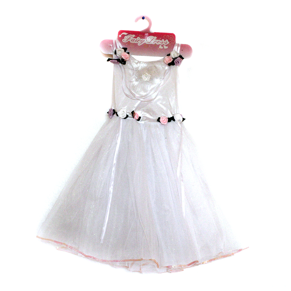 Карнавальна сукня дитяча з брительками і квітами, колір білий JAP1044