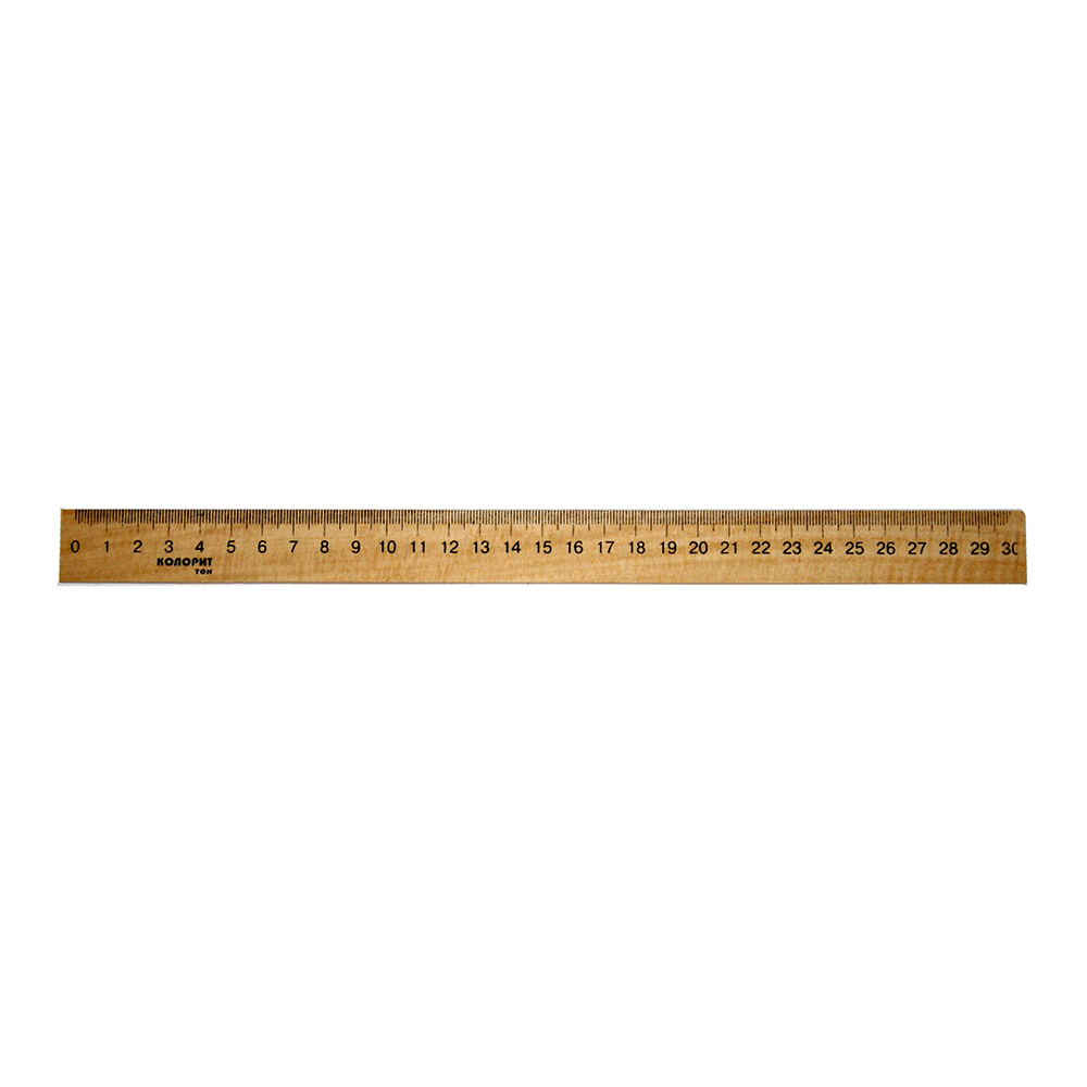 Лінійка 30 см дерев'яна, шовкографія 0152