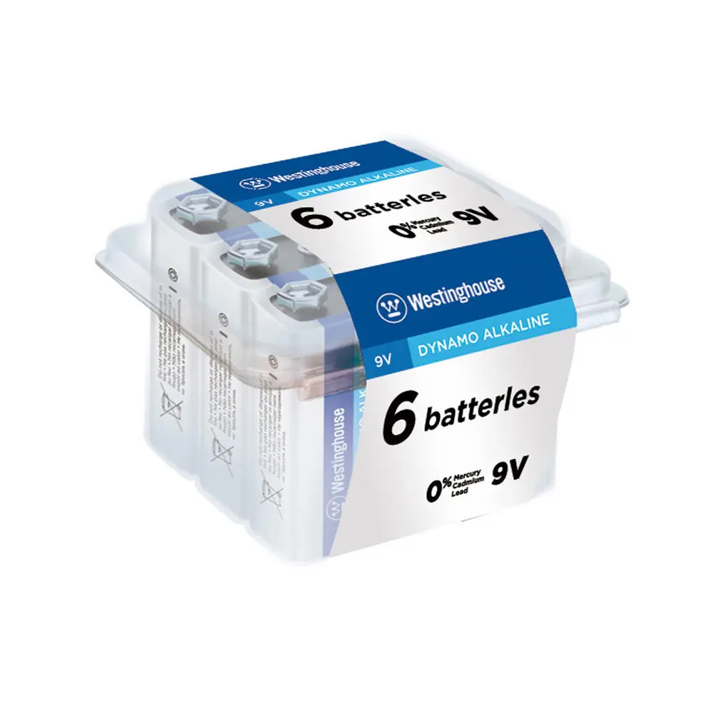 Батарейка Westinghouse Dynamo Alkaline 9v/6LR61, 6 штук, пластикова коробка, ціна за 1 штуку 6LR61-BP6