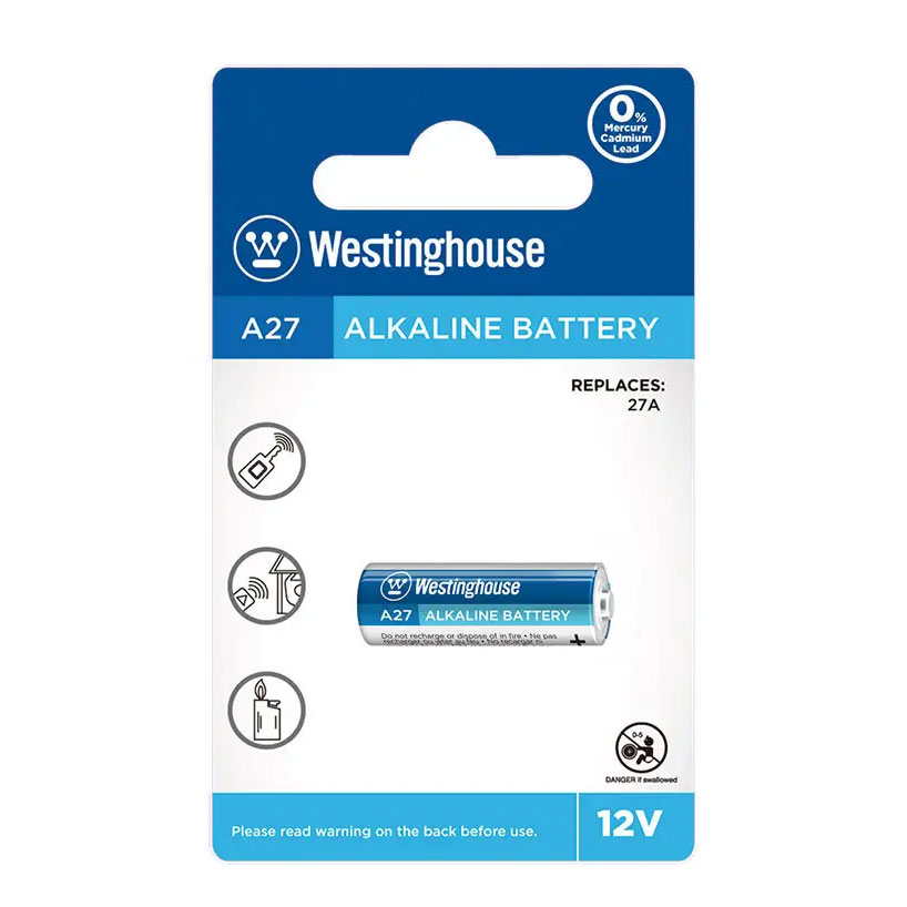 Батарейка Westinghouse аварійна Alkaline A27 12 v, 1 штука, блістер A27-BP1