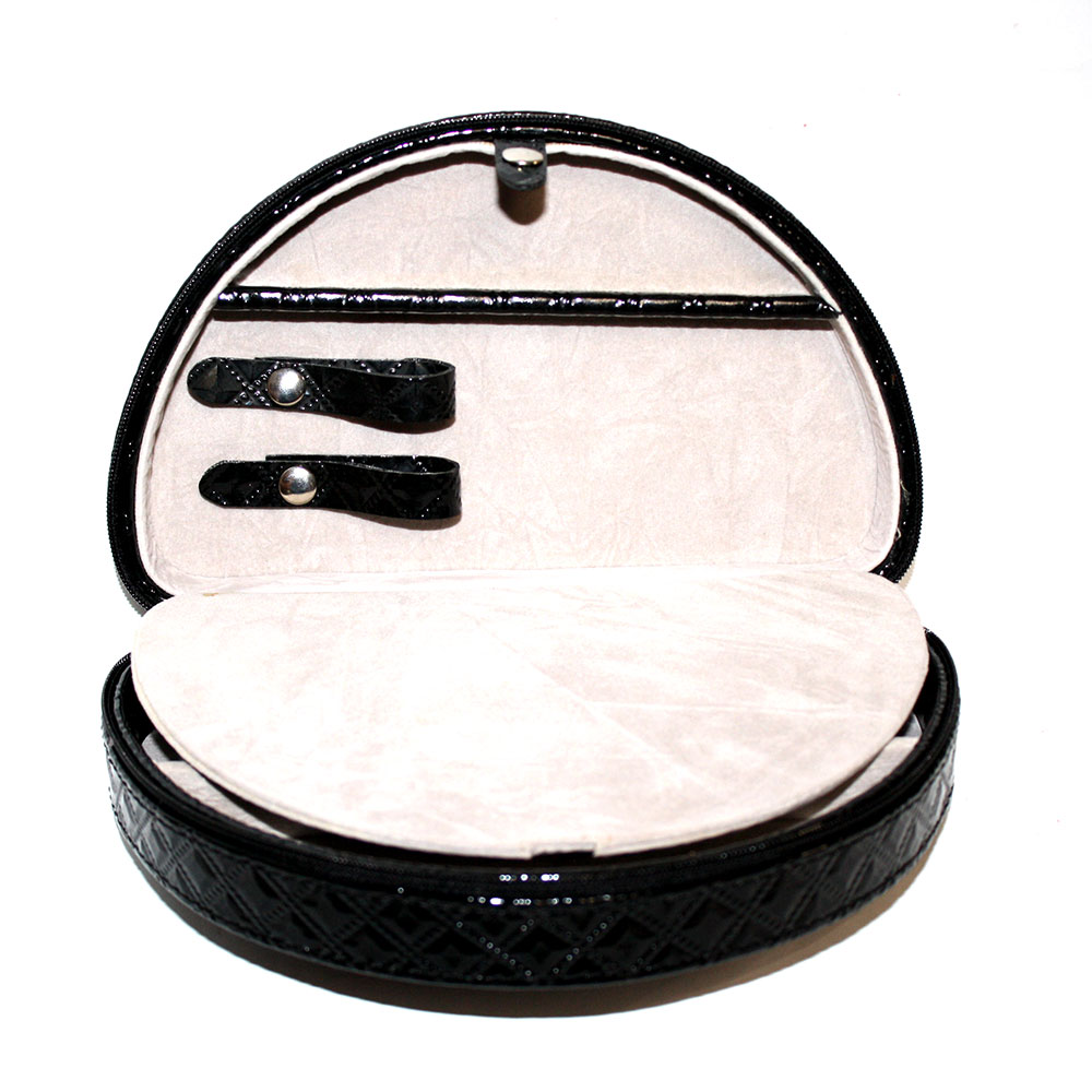 Скринька для біжутерії, штучна шкіра чорного кольору, 20 х 12 х 5,5 см 2116-BL