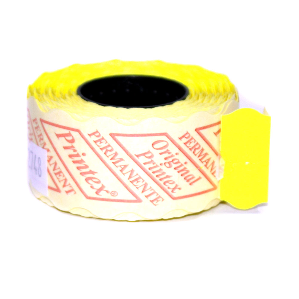 Етикет - стрічка Printex 26 мм х 12 м, лимонна, фігурна, 1000 штук 10292