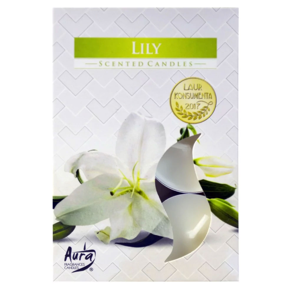 Свічка таблетка Bispol ароматична Lily, 6 штук в упаковці p15-58