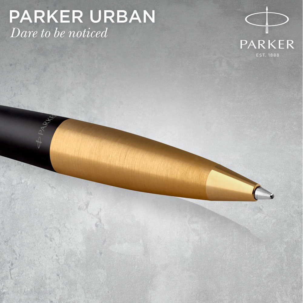 Ручка Parker, Паркер Urban Muted Black з позолотою, кулькова 30 035