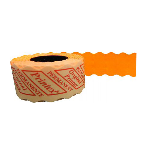 Етикет - стрічка Printex 26 мм х 12 м, помаранчева, фігурна, 1000 штук 16471