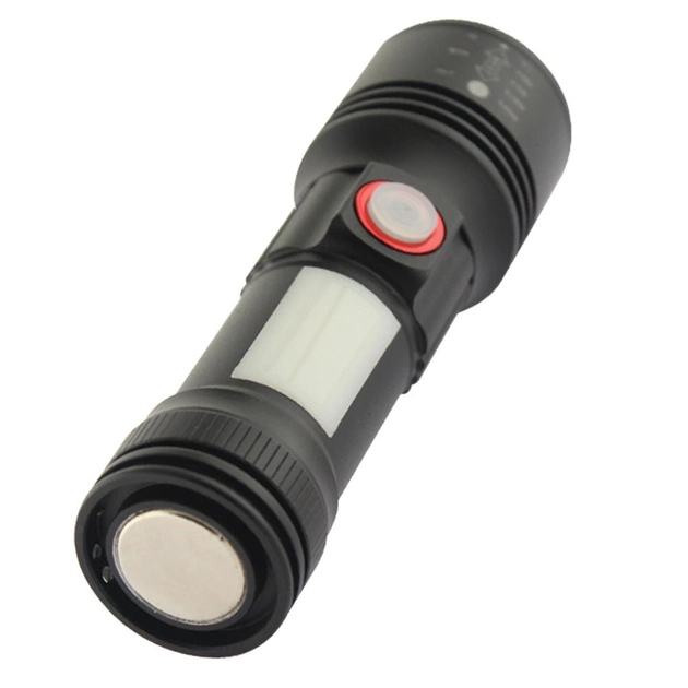 Ліхтар Quantum ручний "Adept" 10W LED zoom+ COB з USB, з акумулятором NCM18650 2000 mAh QM-FL1031