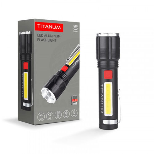 Ліхтар Titanum портативний світлодіодний 700 Lm 6500 K, алюмінієвий TLF-T08