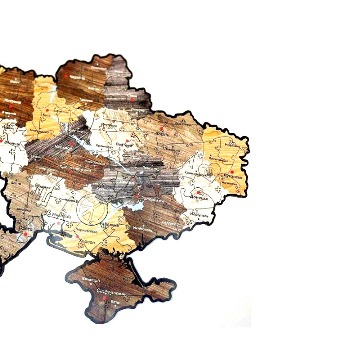 Фігурний дерев'яний пазл PuzzleOK "Карта України" А3 PuzA3-012101