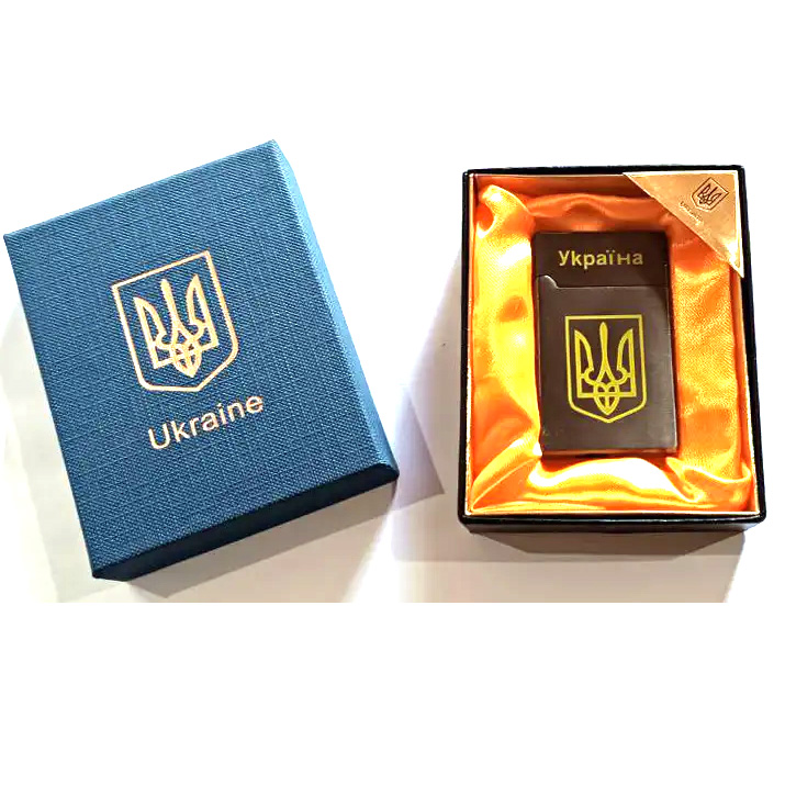 Запальничка в подарунковій упаковці Герб України (Турбо полум'я) HL-4549-1-4