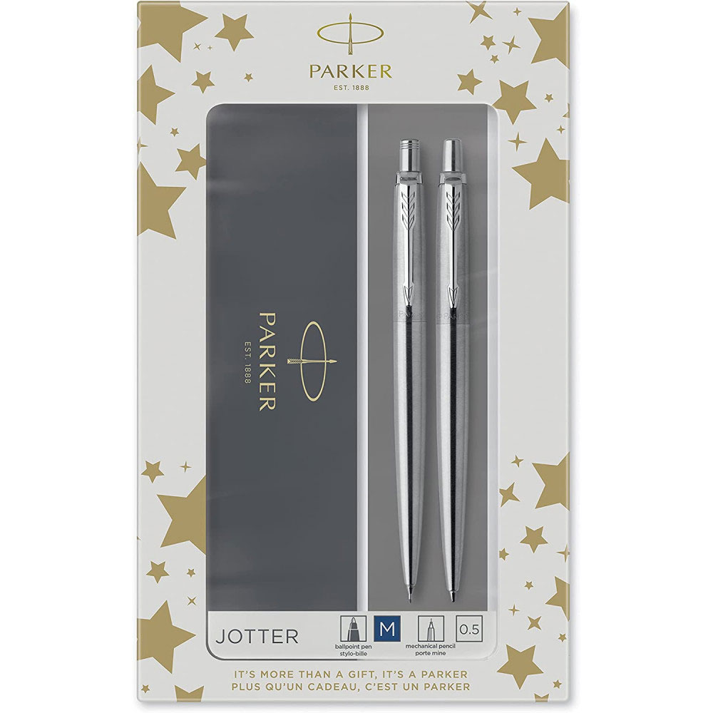 Набір Parker, Паркер Jotter Stainless Steel кулькова ручка + олівець в подарунковій упаковці 16 172b23