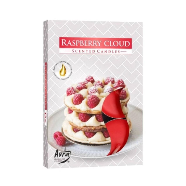 Свічка таблетка Bispol ароматична Raspberry cloud, 6 штук в упаковці P15-329
