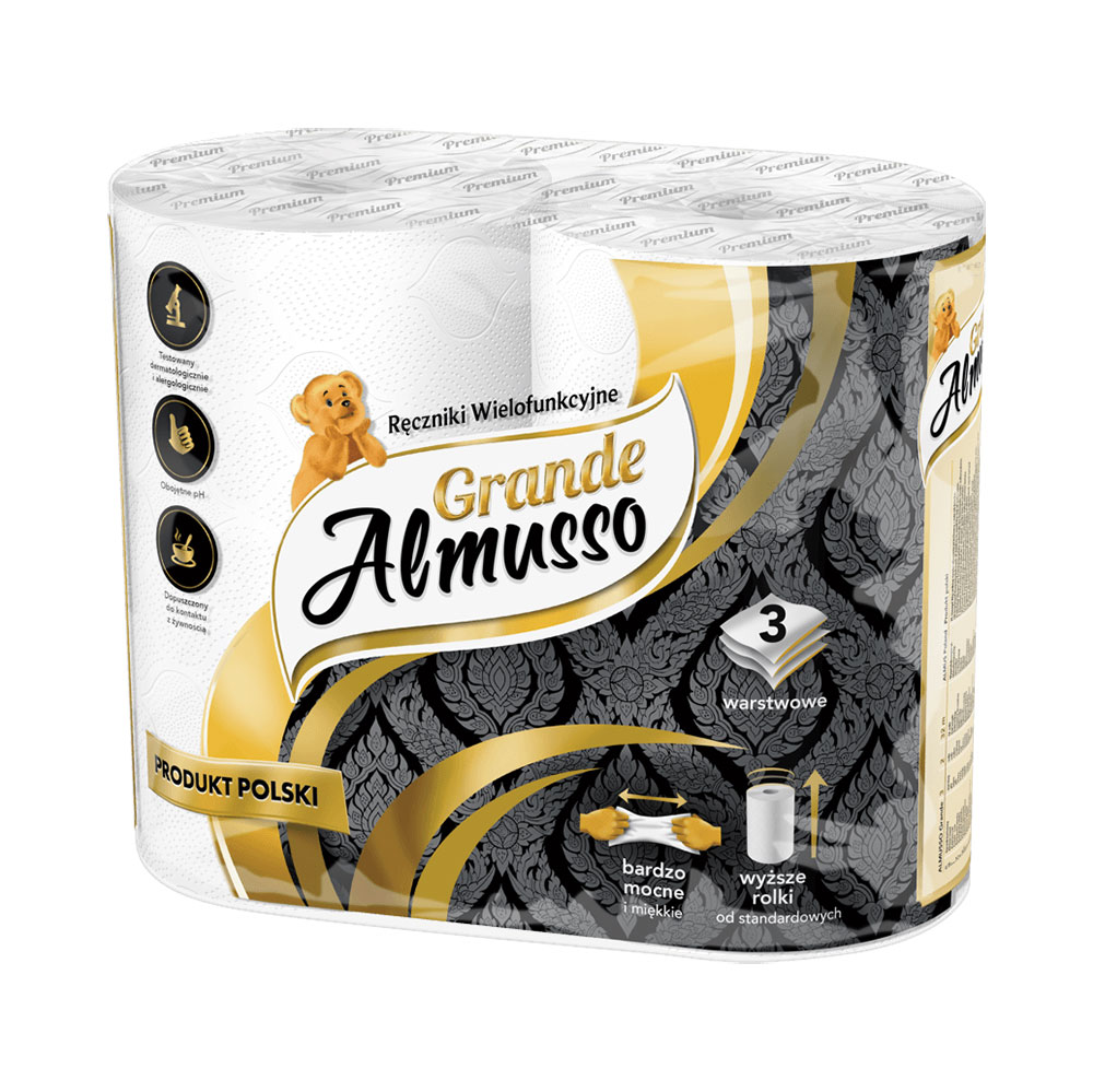 Рушник паперовий Almusso Grande 3-х шаровий, 160 листів, 2 штуки в упаковці