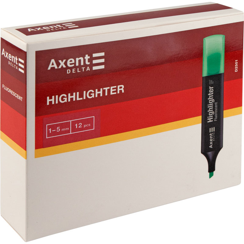 Маркер Axent Highlighter текстовий, 1 - 5 мм, клиноподібний, колір рожевий D2501-10